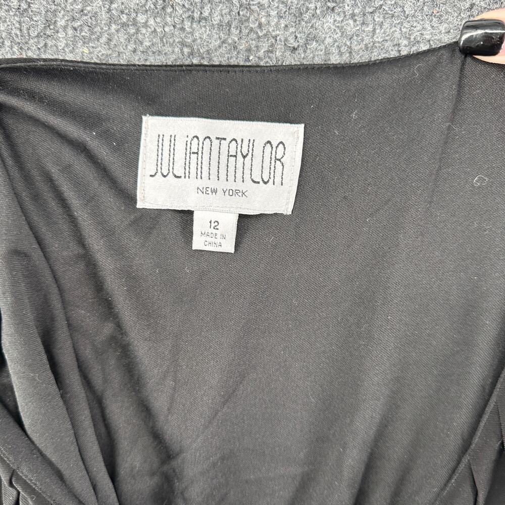 Julian Taylor Sleeveless Empire Waist Fit and Flair Midi Long Dress Basics Black - Picture 7 of 7